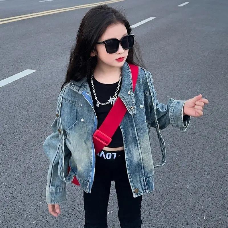 Spring and Autumn Girls Denim Jacket New Fashionable Youth and Children's Casual Handsome Coat 120-170CM
Spring and Autumn Girls Denim Jacket New Fashionable Youth and Children's Casual Handsome Coat 120-170CM