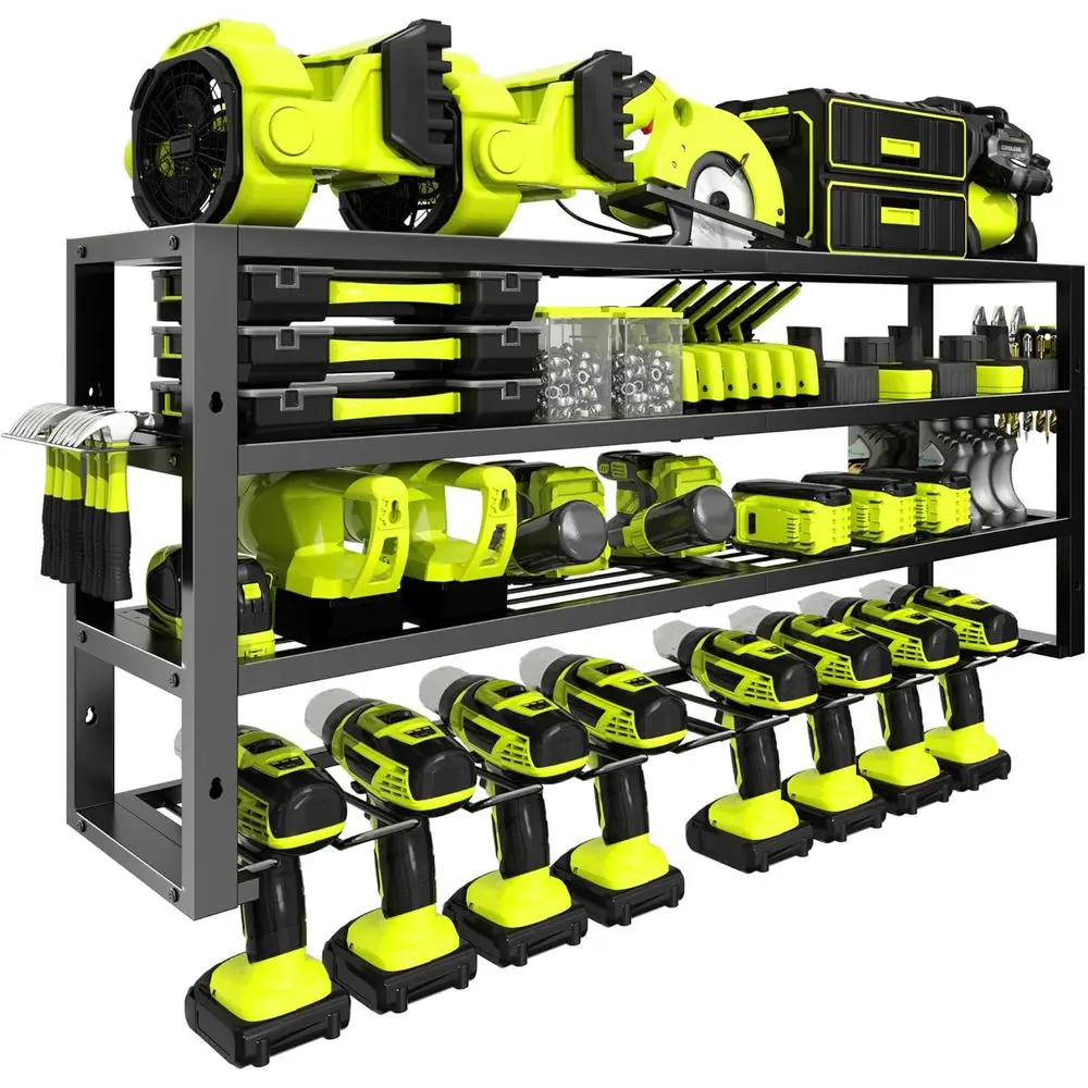 Power Tool Organizer Wall Mount, 4 Layers, 8 Drill Holder, Heavy Duty Metal, 420lbs Load Capacity, Screwdriver Holder, Utility R
Power Tool Organizer Wall Mount, 4 Layers, 8 Drill Holder, Heavy Duty Metal, 420lbs Load Capacity, Screwdriver Holder, Utility R