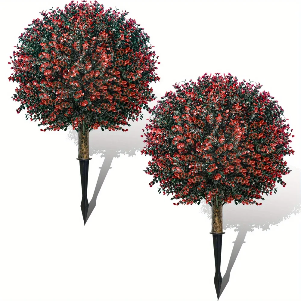 Topiary Ball Tree Artificial Outdoor Set of 2, Artificial Boxwood Shrub Bushes with Ground Spike, UV Resistant Artificial Plants for Indoor, Outdoor, Garden, Porch, Money Leaf red
Topiary Ball Tree Artificial Outdoor Set of 2, Artificial Boxwood Shrub Bushes with Ground Spike, UV Resistant Artificial Plants for Indoor, Outdoor, Garden, Porch, Money Leaf red