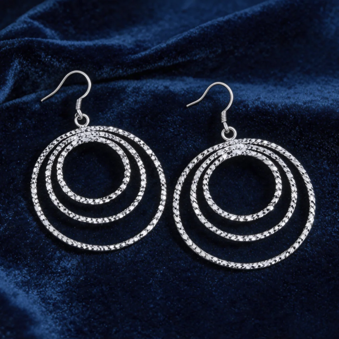 New Original 925 Sterling Silver Ethnic Three circle big Earrings for Women Fashion Jewelry Party Anniversary Gift wedding
New Original 925 Sterling Silver Ethnic Three circle big Earrings for Women Fashion Jewelry Party Anniversary Gift wedding