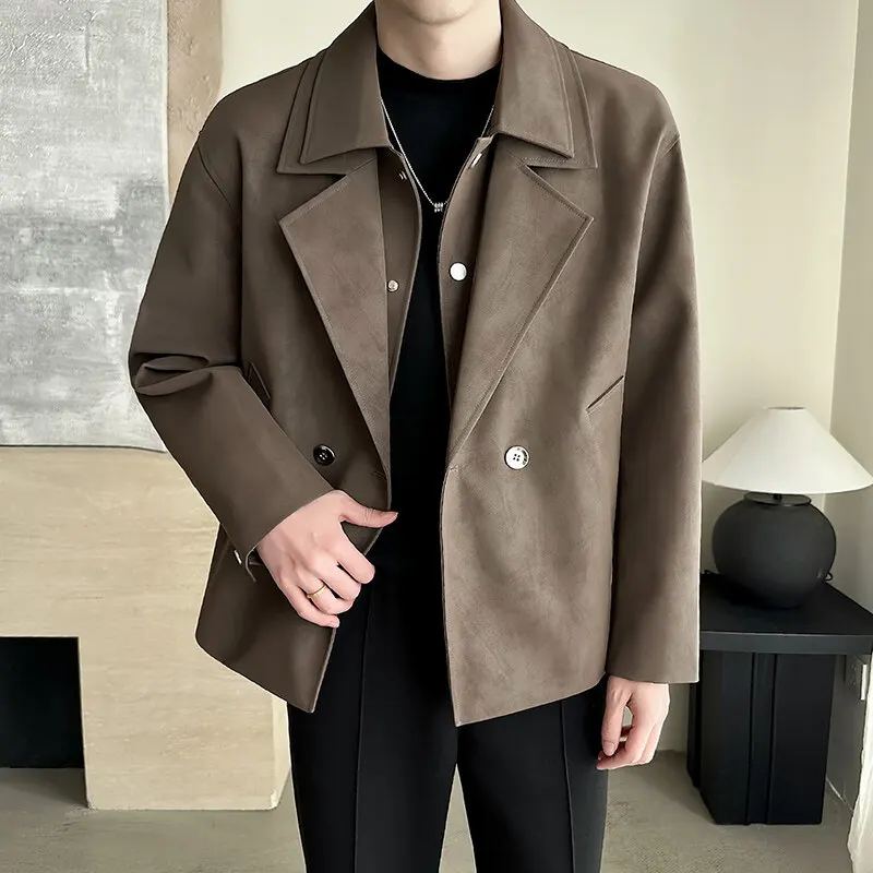 Весенняя легкая куртка из мягкой искусственной кожи, повседневный пиджак с длинными рукавами, стандартной длины, с одним разрезом на спине
Весенняя легкая куртка из мягкой искусственной кожи, повседневный пиджак с длинными рукавами, стандартной длины, с одним разрезом на спине