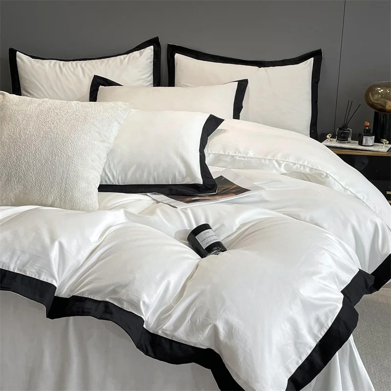 100% Egyptian Cotton Luxury Hotel Style Bedding Set Black White Contrast Border Duvet Cover Set Flat/Fitted Bed Sheet Pillowcase
100% Egyptian Cotton Luxury Hotel Style Bedding Set Black White Contrast Border Duvet Cover Set Flat/Fitted Bed Sheet Pillowcase
