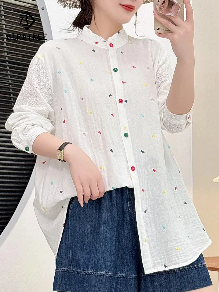 New 2025 Autumn Cotton Yarn Long Sleeve Shirt, Women Stand Embroidery Print, Mori Girl Fashion Versatile Loose Blouse T58685CC
New 2025 Autumn Cotton Yarn Long Sleeve Shirt, Women Stand Embroidery Print, Mori Girl Fashion Versatile Loose Blouse T58685CC