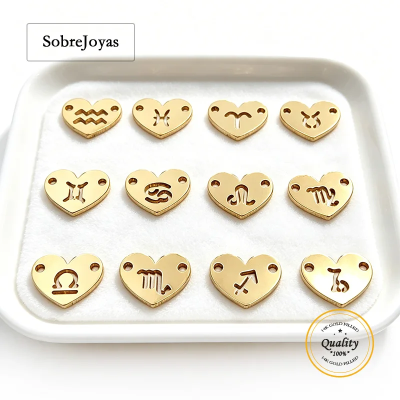 14K Gold Filled Heart Connector 8x6MM with 2 Holes Horoscope Sign Jewelry Accessory for Necklace Findings
14K Gold Filled Heart Connector 8x6MM with 2 Holes Horoscope Sign Jewelry Accessory for Necklace Findings