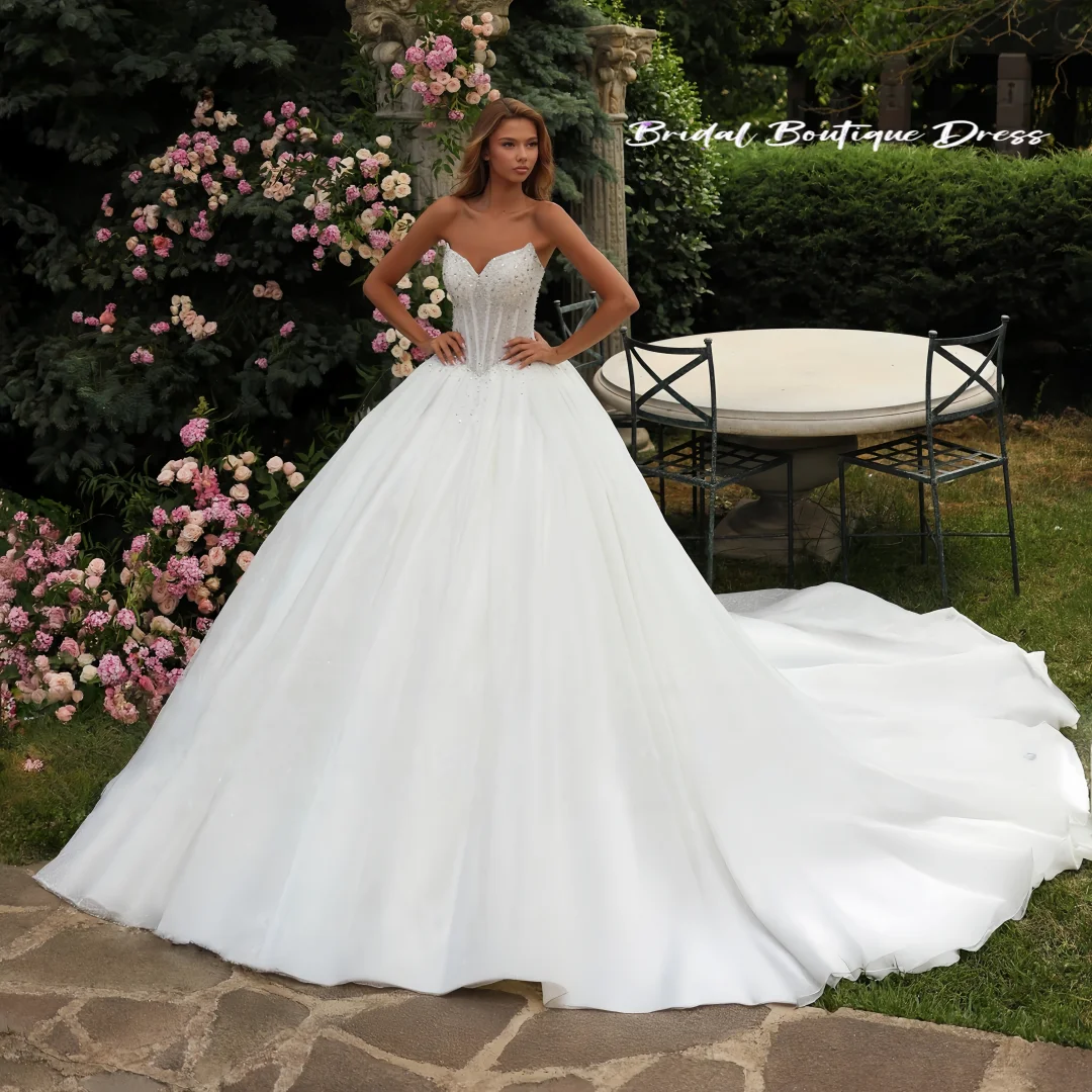 Customized Elegant Ball Gown Wedding Dresses Sweetheart Off The Shoulder vestido de novia Lace Appliques Beaded Robe De Mariee
Customized Elegant Ball Gown Wedding Dresses Sweetheart Off The Shoulder vestido de novia Lace Appliques Beaded Robe De Mariee