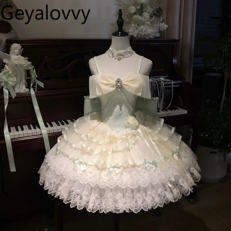 Lolita Sweet Girl High Waist Slimming Sleeveless Lace Dress Birthday Coming-of-Age Ceremony Super Fairy Princess Strap Dresses
Lolita Sweet Girl High Waist Slimming Sleeveless Lace Dress Birthday Coming-of-Age Ceremony Super Fairy Princess Strap Dresses