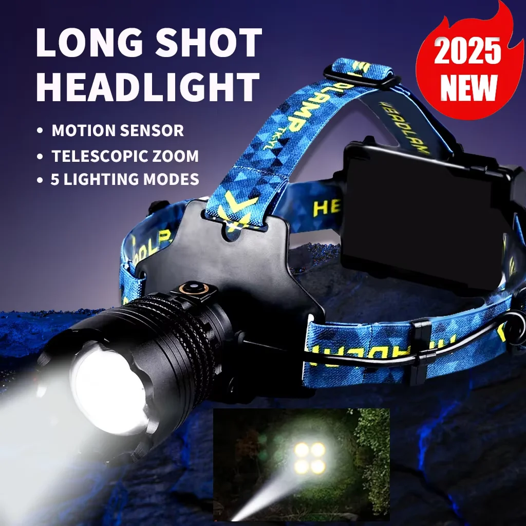 2025 Super Bright 5000M LED Headlamp Rechargeable Dimmable Headlamp For Fishing Climbing Work Sensor Headlight Long Range
2025 Super Bright 5000M LED Headlamp Rechargeable Dimmable Headlamp For Fishing Climbing Work Sensor Headlight Long Range