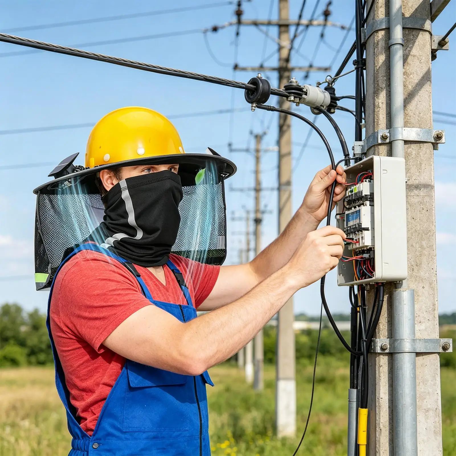Hardhat Sun Shade Lightweight Neck Gaiter Bandana With Solar Fan UV Protection Face Neck Sun Visor For Construction Site Outdoor
Hardhat Sun Shade Lightweight Neck Gaiter Bandana With Solar Fan UV Protection Face Neck Sun Visor For Construction Site Outdoor