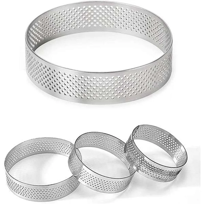 BHTS-50Pcs Circular Tart Rings With Holes Stainless Steel Fruit Pie Quiches Cake Mousse Mold Kitchen Baking Mould 9Cm
BHTS-50Pcs Circular Tart Rings With Holes Stainless Steel Fruit Pie Quiches Cake Mousse Mold Kitchen Baking Mould 9Cm