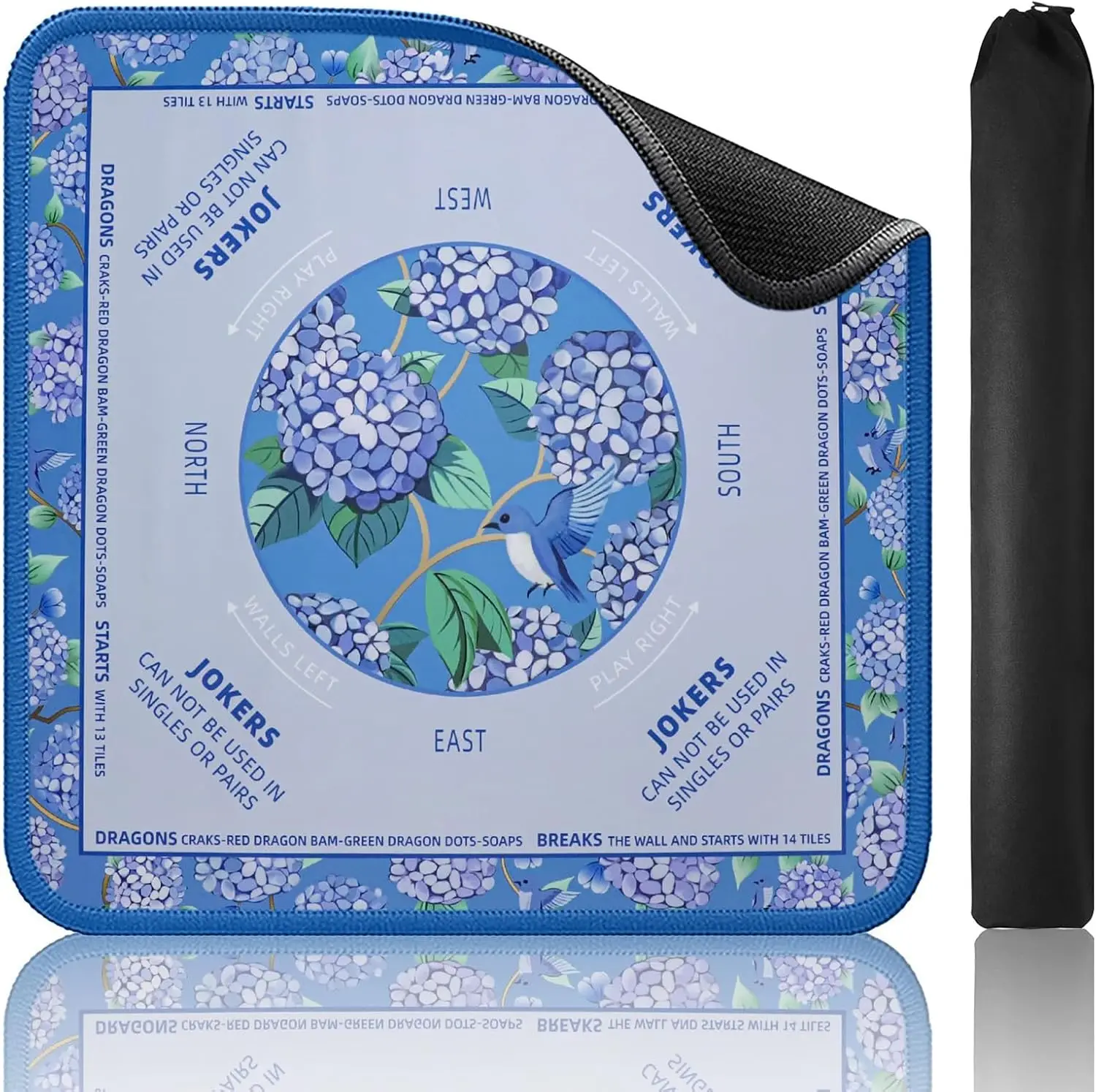 Blue Mahjong Learning Mat 33x33in with Carrying Bag, Anti-Slip, Noise-Reducing for Table Games
Blue Mahjong Learning Mat 33x33in with Carrying Bag, Anti-Slip, Noise-Reducing for Table Games