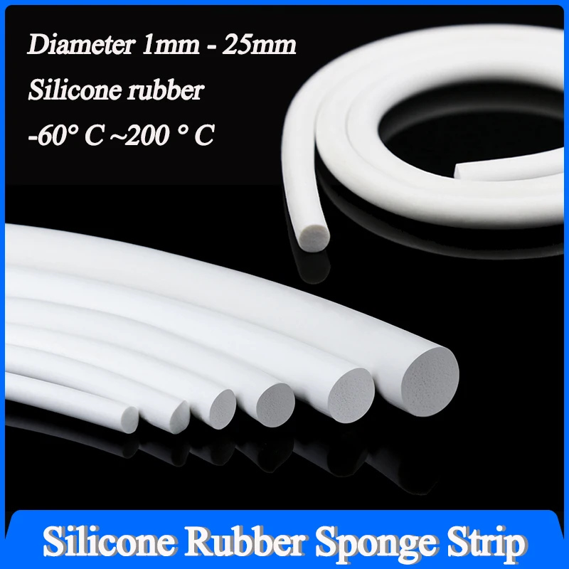 Silicone Rubber Sponge Strip White 1/2/3/4/5/6/7/8/9/10/12/14/16/18/20/25mm Round Foamed Backer Rod Seal Strips VMQ Foaming Cord
Silicone Rubber Sponge Strip White 1/2/3/4/5/6/7/8/9/10/12/14/16/18/20/25mm Round Foamed Backer Rod Seal Strips VMQ Foaming Cord