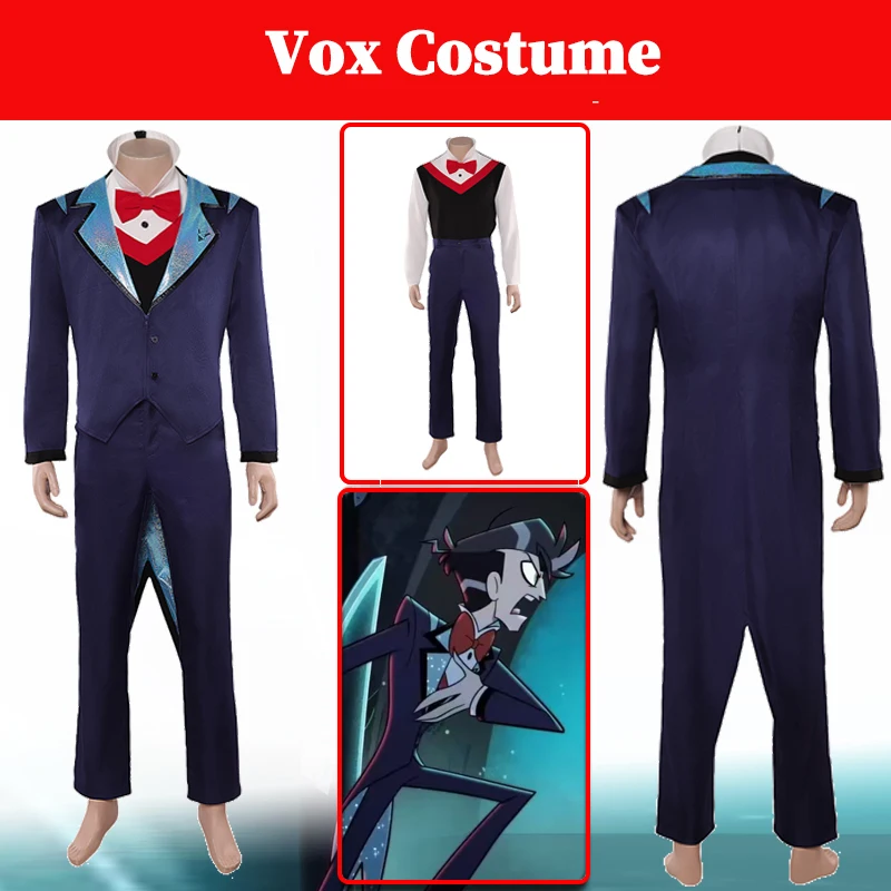 Hazzbin Human VOX Cosplay TV Hell Inn Costume Men Fantasia Clothing Suits Bow Ties Shirts Coat Pants Disguise Halloween Suits
Hazzbin Human VOX Cosplay TV Hell Inn Costume Men Fantasia Clothing Suits Bow Ties Shirts Coat Pants Disguise Halloween Suits