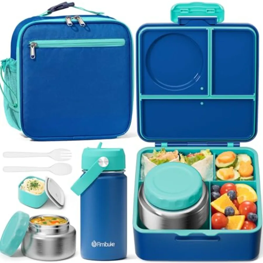 Bento Lunch Box with Thermo, Leakproof Toddler Bento Box with 8.5 OZ Insulated Food Jar, Lunch Bag, Water Bottle, 3 or 4 Compar
Bento Lunch Box with Thermo, Leakproof Toddler Bento Box with 8.5 OZ Insulated Food Jar, Lunch Bag, Water Bottle, 3 or 4 Compar