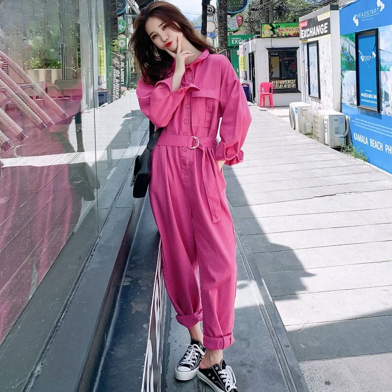 Loose Women's Denim Overalls High Waist Workwear Sle Casual Pants Korean Version Cotton Material Color with kets
Loose Women's Denim Overalls High Waist Workwear Sle Casual Pants Korean Version Cotton Material Color with kets