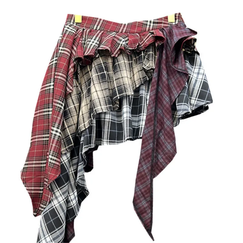 Y2K Harajuku Women's Skirt Irregular Plaid Patchwork Large Size Summer Spice Girl Design A-line Skirt Trendy Pleated Streetwear
Y2K Harajuku Women's Skirt Irregular Plaid Patchwork Large Size Summer Spice Girl Design A-line Skirt Trendy Pleated Streetwear