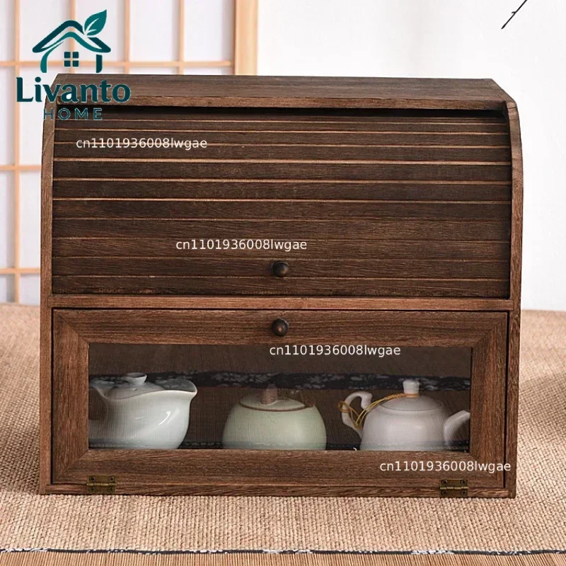 Retro Solid Wood Double Layer Storage Cabinet Dustproof Home Tea Set Rack for Cosmetics Stationery Organizer Furniture
Retro Solid Wood Double Layer Storage Cabinet Dustproof Home Tea Set Rack for Cosmetics Stationery Organizer Furniture