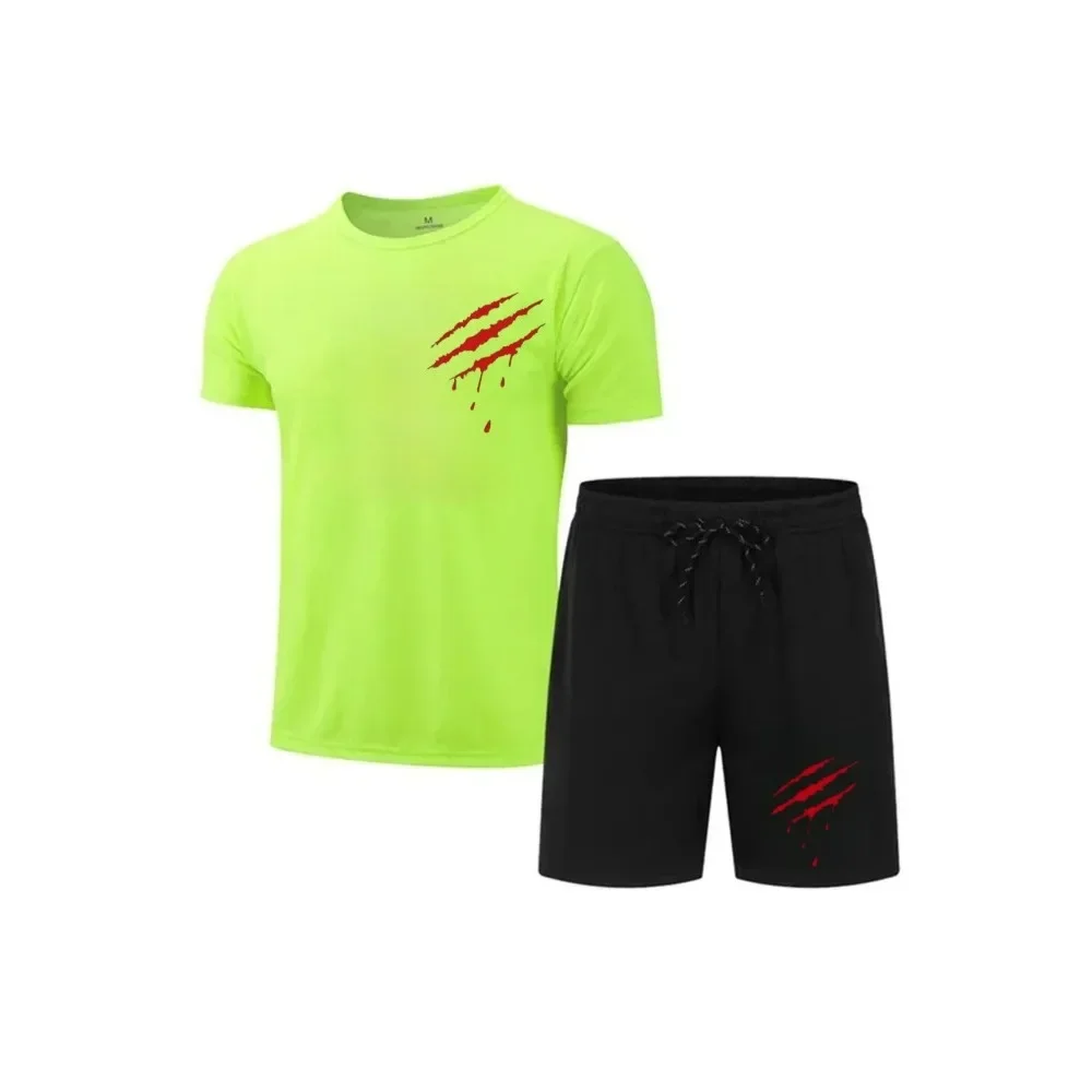 Traje deportivo transpirable de secado rápido para hombre, camiseta de manga corta, traje de jogging, moda informal, Verano 
Traje deportivo transpirable de secado rápido para hombre, camiseta de manga corta, traje de jogging, moda informal, Verano