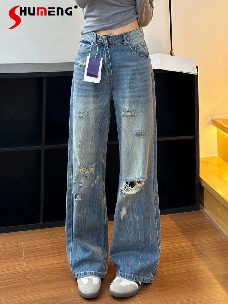 Fashion Hole Straight Jeans Womens 2026 Spring New Over Size Loose Design Wide Leg Denim Pants Personality Trendy Denim Trousers
Fashion Hole Straight Jeans Womens 2026 Spring New Over Size Loose Design Wide Leg Denim Pants Personality Trendy Denim Trousers