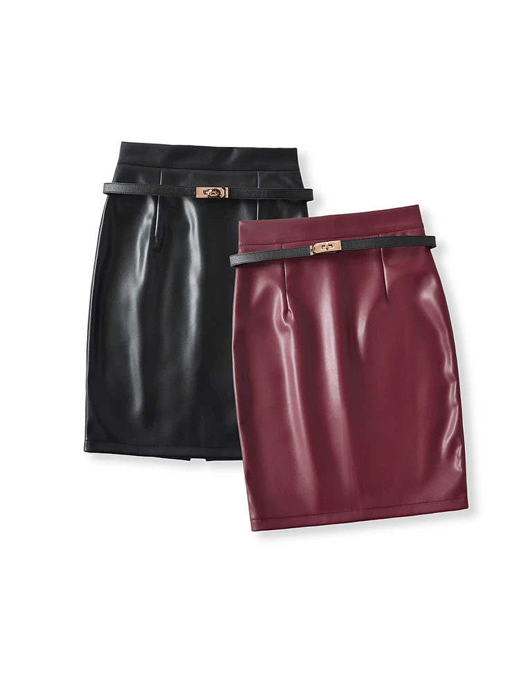 Женская юбка из искусственной кожи с высокой талией, черные, красные, тонкие мини-юбки с разрезом
Женская юбка из искусственной кожи с высокой талией, черные, красные, тонкие мини-юбки с разрезом