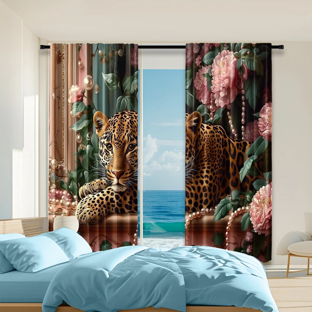 2 pcs, versatile polyester transparent curtains for home decoration Vibrant Pink Leopard for use in bedrooms and living rooms
2 pcs, versatile polyester transparent curtains for home decoration Vibrant Pink Leopard for use in bedrooms and living rooms