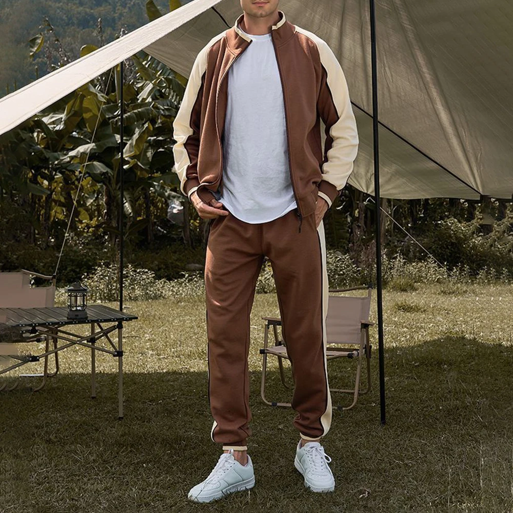 New Spring And Autumn Fashion Contrast Color Mens Solid Color Sportswear Suit 2 Piece Long Sleeve Zipper Jacket Casual Pants Men
New Spring And Autumn Fashion Contrast Color Mens Solid Color Sportswear Suit 2 Piece Long Sleeve Zipper Jacket Casual Pants Men