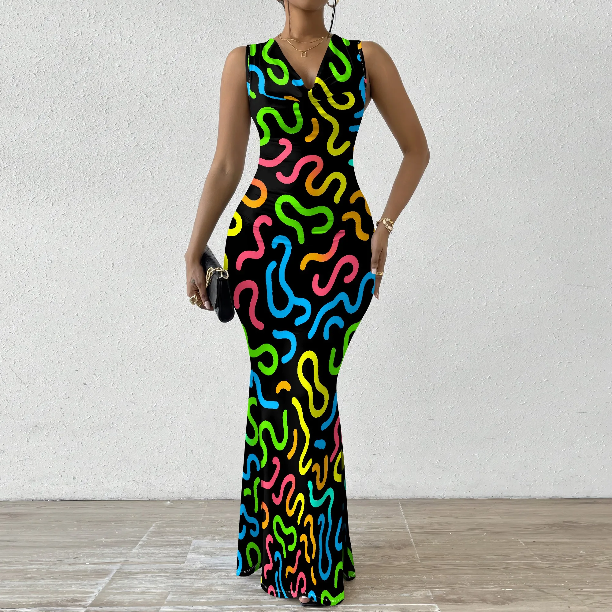 Colorful Neon Swirl Dress XS-2XL - Bold Abstract Print, Ideal for Trendy Events & Casual Fun
Colorful Neon Swirl Dress XS-2XL - Bold Abstract Print, Ideal for Trendy Events & Casual Fun