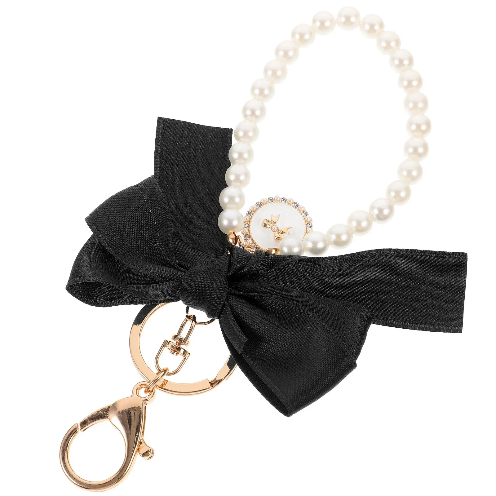 Ribbon Bow Keychain Wristlet Black Imitation Pearls Car Purse Charm Large Butterfly Pearl Accessory Key Chain Women Wristlet
Ribbon Bow Keychain Wristlet Black Imitation Pearls Car Purse Charm Large Butterfly Pearl Accessory Key Chain Women Wristlet