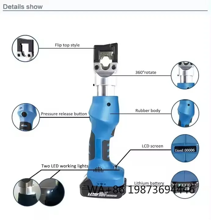 3.5T Battery Powered Mini Crimping Tool, Automatic Pressure Relief High Performance Terminal Equipment
3.5T Battery Powered Mini Crimping Tool, Automatic Pressure Relief High Performance Terminal Equipment