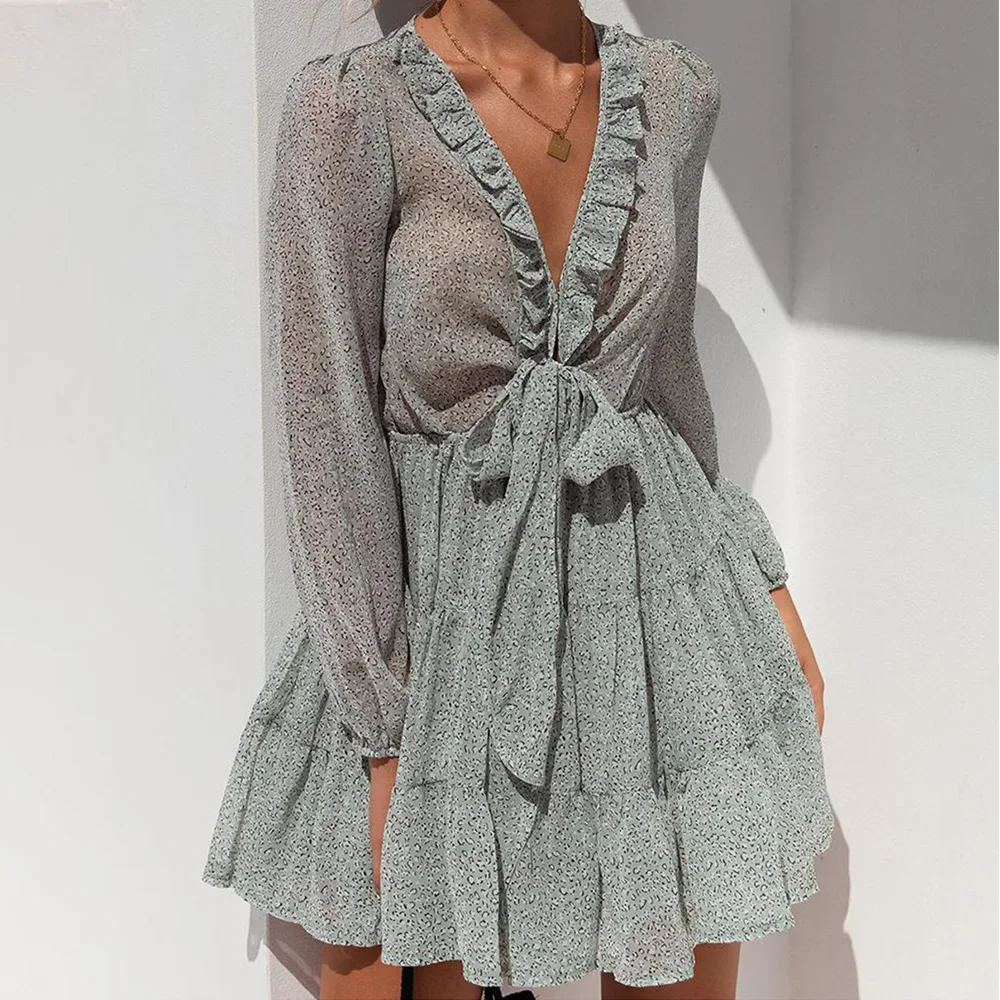 Summer Ruffles Neck Green Floral Print Women Holiday Dress Sweet V Neck Button Dresses Ladies Vestidos Beach Party Cottagecore
Summer Ruffles Neck Green Floral Print Women Holiday Dress Sweet V Neck Button Dresses Ladies Vestidos Beach Party Cottagecore