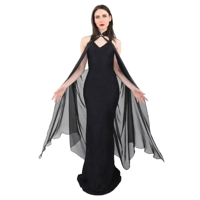 DAZCOS Women's Chiffon Shawls Cape Gothic Tulle Cloak Sheer 4 Colors Wedding Collared Halter Capelet with Butterfly Clip
DAZCOS Women's Chiffon Shawls Cape Gothic Tulle Cloak Sheer 4 Colors Wedding Collared Halter Capelet with Butterfly Clip