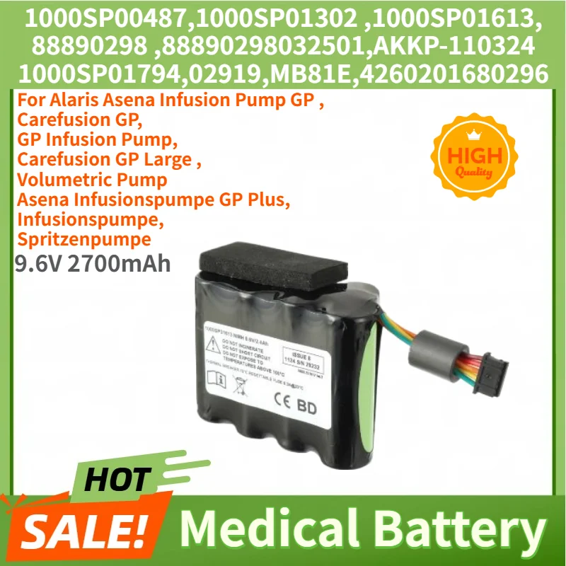 1000SP00487 1000SP01302 ACMB1079 BATT/110324 MB1079 High Quality Battery 9.6V 2700mAh for Ala ris Medical systems Carefusion
1000SP00487 1000SP01302 ACMB1079 BATT/110324 MB1079 High Quality Battery 9.6V 2700mAh for Ala ris Medical systems Carefusion
