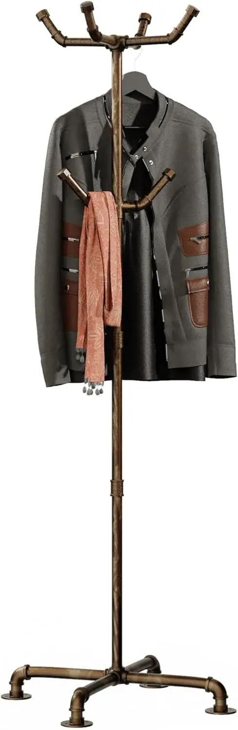 Industrial Coat Rack, Metal Pipe Coat Rack Stand Freestanding with 6 Hooks, Heavy Duty Coat Tree Sturdy Coat Racks for E
Industrial Coat Rack, Metal Pipe Coat Rack Stand Freestanding with 6 Hooks, Heavy Duty Coat Tree Sturdy Coat Racks for E