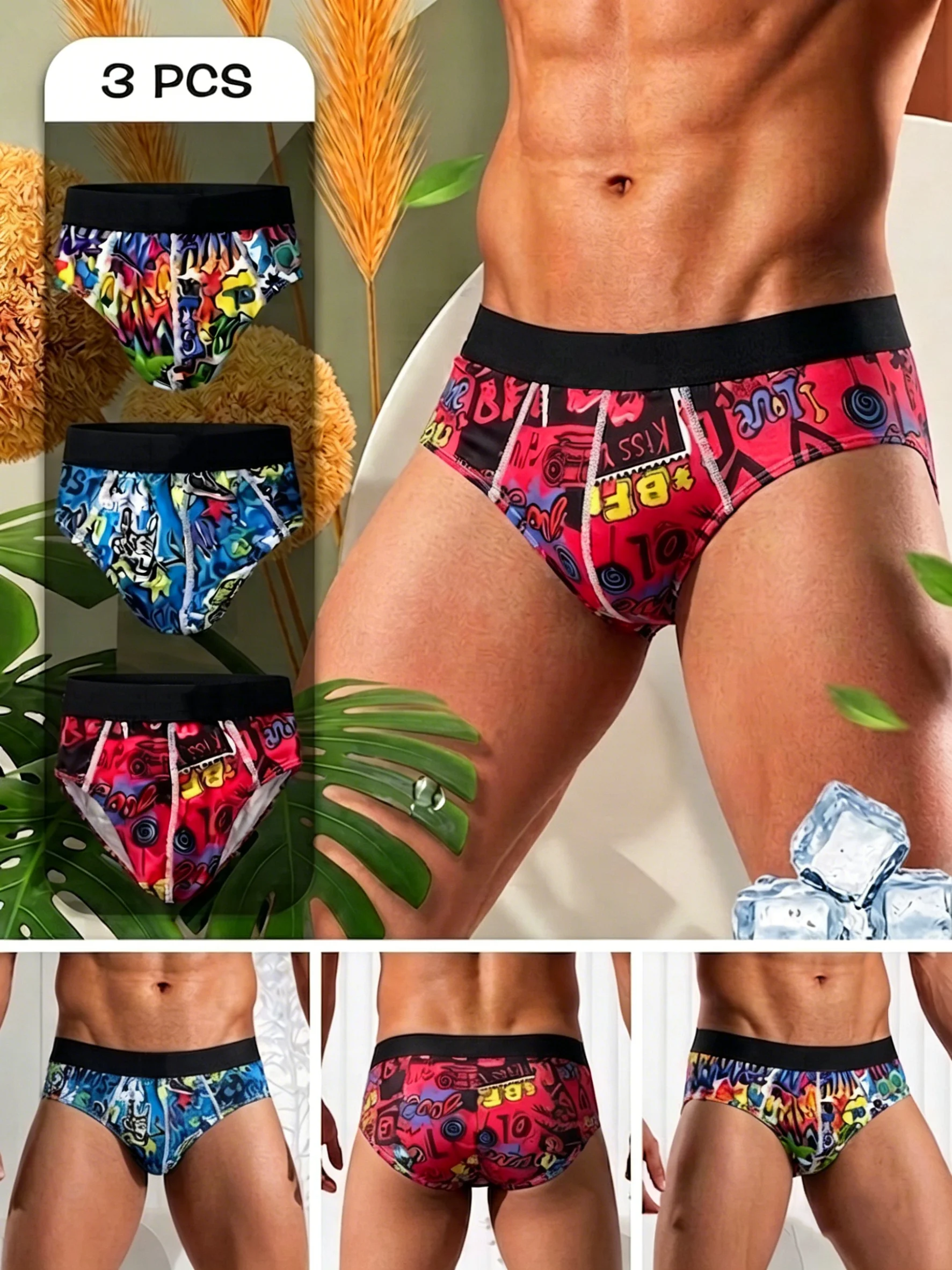 3-pack fashionable men's boxer shorts, comfortable, soft, fashionable, printed, casual and versatile men's underwear
3-pack fashionable men's boxer shorts, comfortable, soft, fashionable, printed, casual and versatile men's underwear