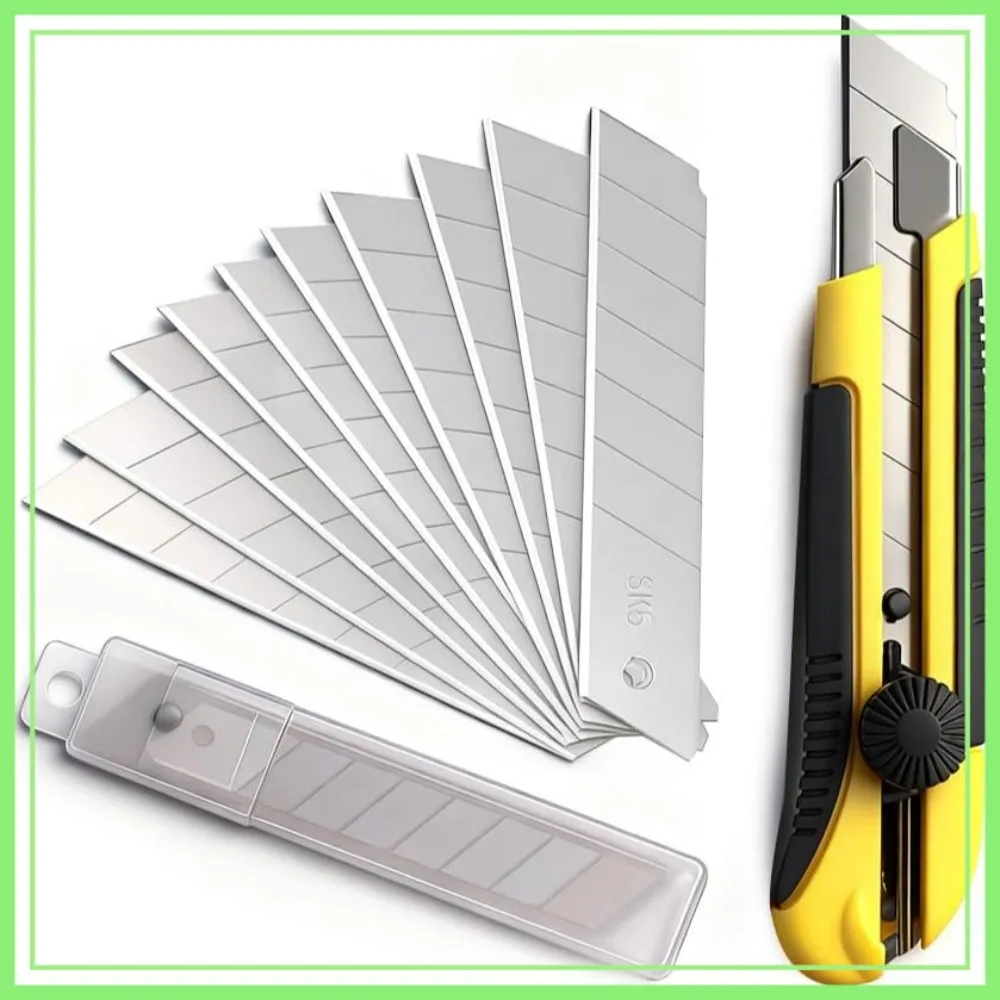 25MM Heavy Duty Utility Knife, Box Cutter with 10pcs SK-5 Retract Blades, Snap-Off Cutters with Rubber Grip
25MM Heavy Duty Utility Knife, Box Cutter with 10pcs SK-5 Retract Blades, Snap-Off Cutters with Rubber Grip