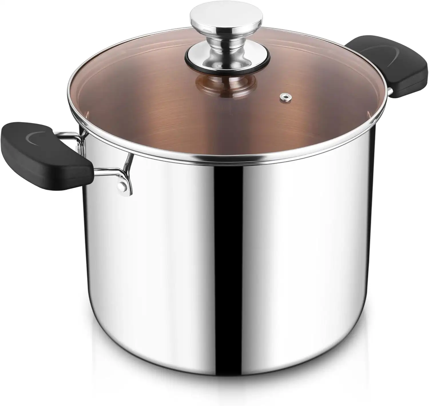 10 QT Stock Pot, Tri-Ply Stainless Steel Stockpot with Lid Stay-Cool Handles, Professional Cooking Soup Pasta Pot with Gas
10 QT Stock Pot, Tri-Ply Stainless Steel Stockpot with Lid Stay-Cool Handles, Professional Cooking Soup Pasta Pot with Gas