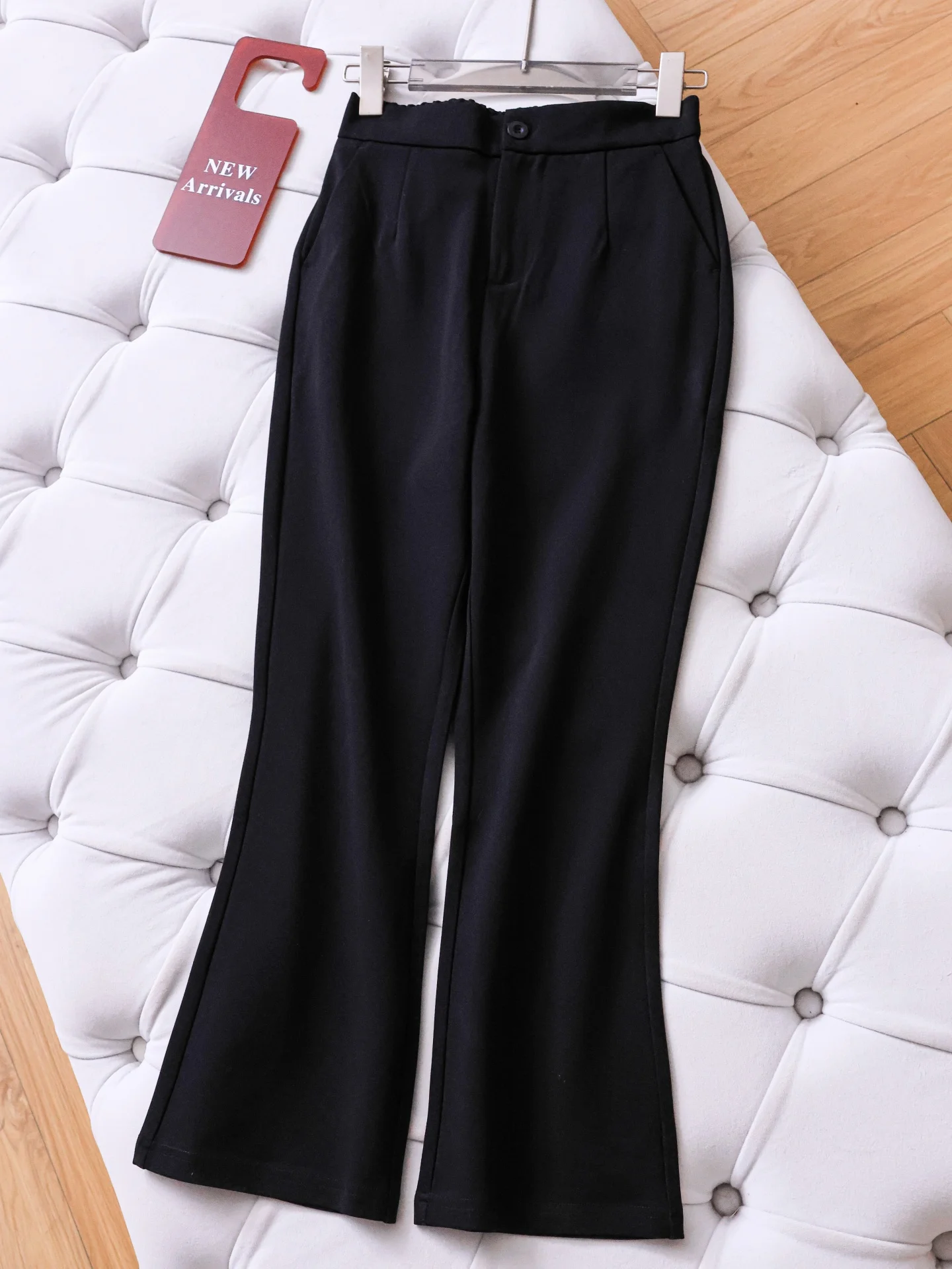 Slimming Black Flared Pants High Waist Casual Trousers Nine Points Women's Fashion Spring New Arrival W344
Slimming Black Flared Pants High Waist Casual Trousers Nine Points Women's Fashion Spring New Arrival W344