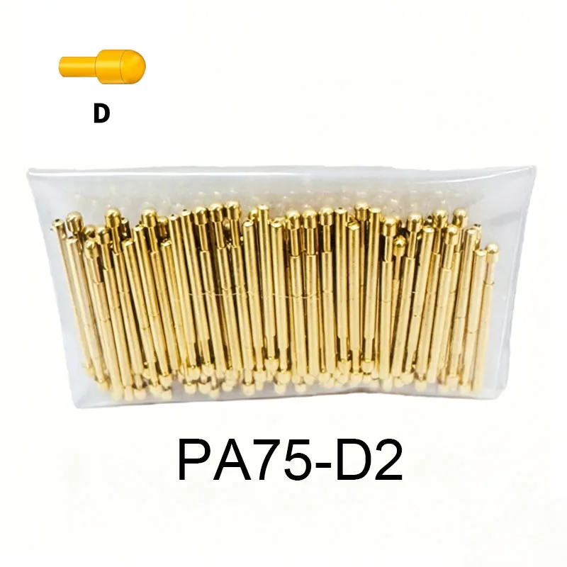 100PCS/Bag Gold Plated PA75-D2 Large Round Head Spring Test Probe Outer Diameter 1.02mm Length 16.5mm PCB Pogo Pin
100PCS/Bag Gold Plated PA75-D2 Large Round Head Spring Test Probe Outer Diameter 1.02mm Length 16.5mm PCB Pogo Pin