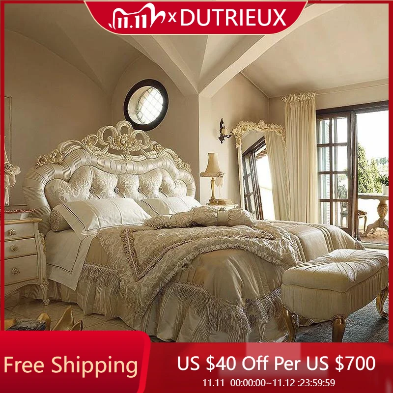 Princess French Bed Solid Wood Aesthetics Wedding Twin Light Luxury Bed Master Bedroom Fashionable Quality Muebles Furniture
Princess French Bed Solid Wood Aesthetics Wedding Twin Light Luxury Bed Master Bedroom Fashionable Quality Muebles Furniture