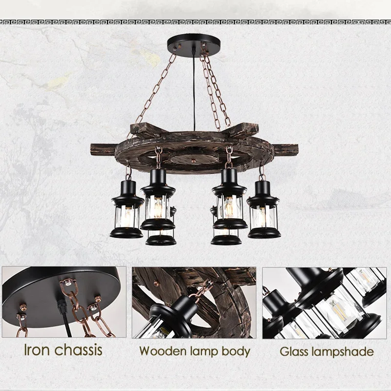 American Vintage Industrial Chandelier Bar Cafe Restaurant Dining Room Light Boat Woodenglass Lamps Living Room Pendant Lamp
American Vintage Industrial Chandelier Bar Cafe Restaurant Dining Room Light Boat Woodenglass Lamps Living Room Pendant Lamp