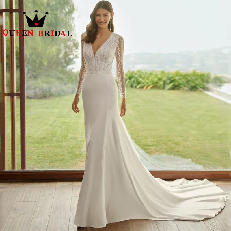 Sexy Long Sleeve Mermaid Wedding Dresses 2023 Lace Appliques Pearls Beading V Neck Bride Gowns Vestidos De Novia Custom L04W
Sexy Long Sleeve Mermaid Wedding Dresses 2023 Lace Appliques Pearls Beading V Neck Bride Gowns Vestidos De Novia Custom L04W
