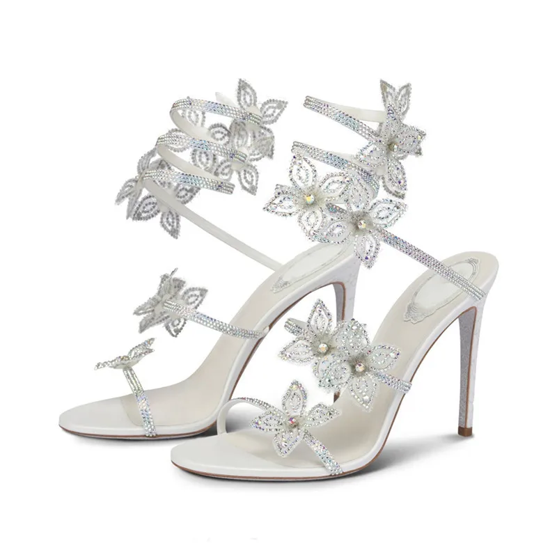 Fashion Stiletto Heels Wedding Party Shoes Rhinestone Flower Women's Summer Gladiator Sandals Ankle Wrap Bride Luxury Sandals
Fashion Stiletto Heels Wedding Party Shoes Rhinestone Flower Women's Summer Gladiator Sandals Ankle Wrap Bride Luxury Sandals