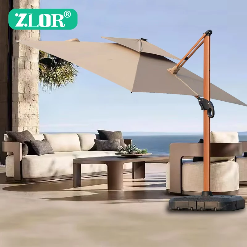 Large Size Modern Waterproof LED Light Aluminum Outdoor Umbrella with Plastic Base for Courtyard Hotel Use Luxury Patio Parasol
Large Size Modern Waterproof LED Light Aluminum Outdoor Umbrella with Plastic Base for Courtyard Hotel Use Luxury Patio Parasol