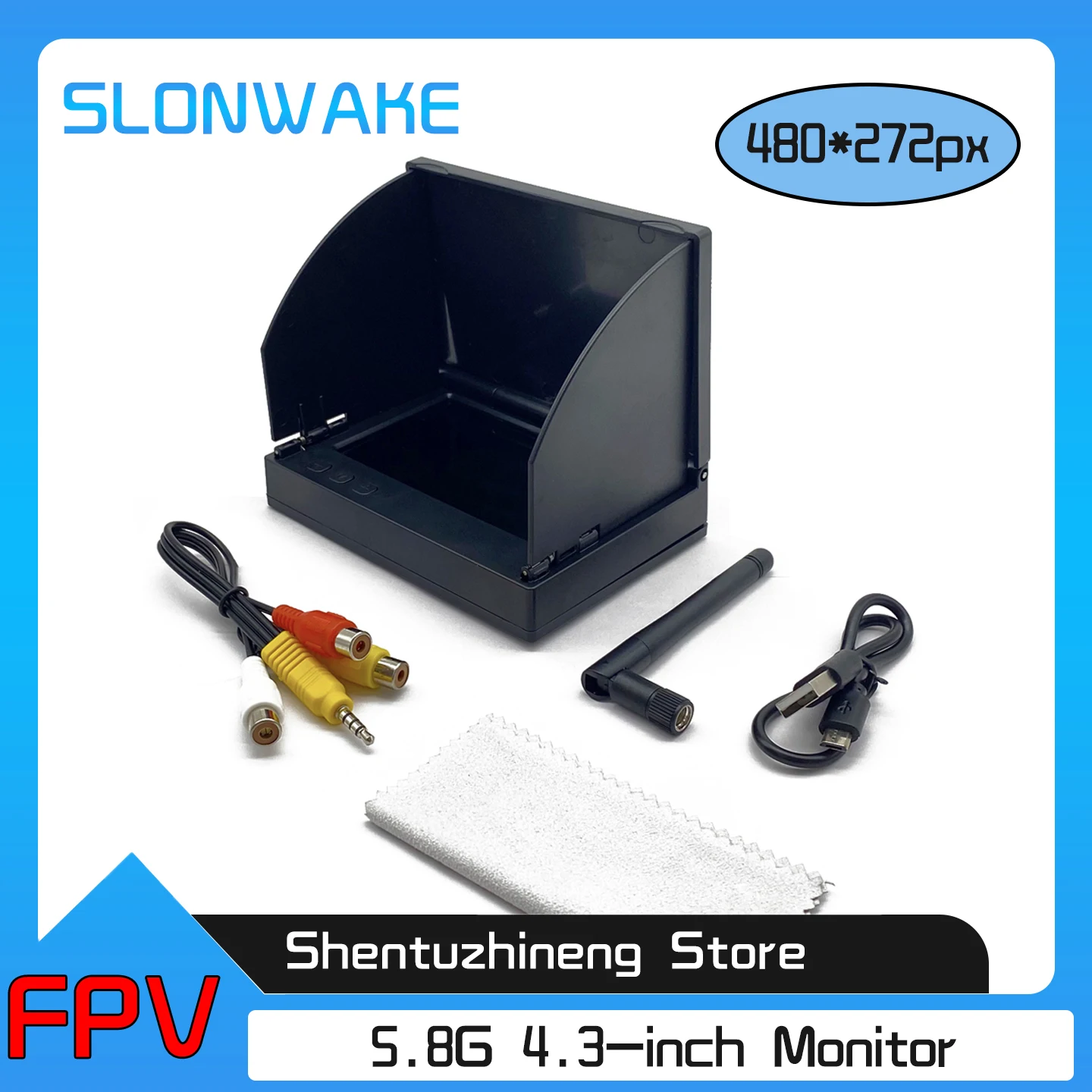 SLONWAKE 5.8G 56CH FPV Monitor | 4.3 Inch IPS High Brightness Snowflake Screen Built-in Battery for RC Drone
SLONWAKE 5.8G 56CH FPV Monitor | 4.3 Inch IPS High Brightness Snowflake Screen Built-in Battery for RC Drone