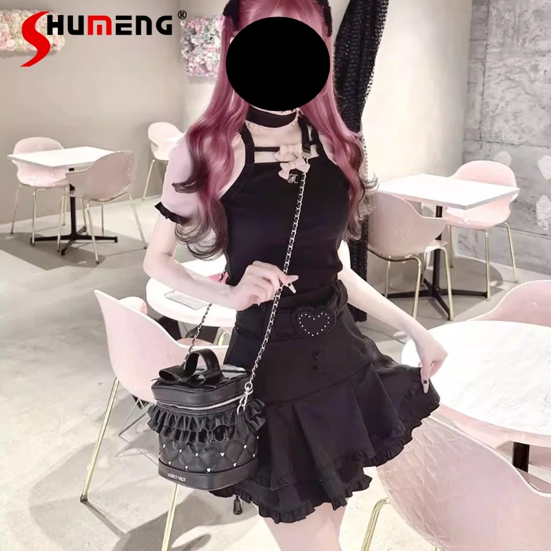 Japanese Sweet Woman's Short-sleeved Top Spring and Summer New 2026 Sweet Girl's Cute Bow Slim Casual T-shirt Y2k Clothes
Japanese Sweet Woman's Short-sleeved Top Spring and Summer New 2026 Sweet Girl's Cute Bow Slim Casual T-shirt Y2k Clothes