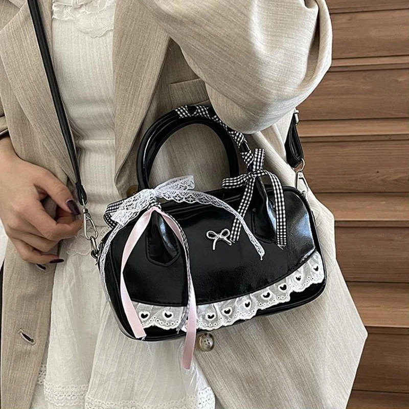 HAEX Y2K Fashion Handbags Women Lace Plaid Ribbon Bow Ladies Crossbody Shoulder Bags Bowling Luxury Designer PU Bolso Mujer
HAEX Y2K Fashion Handbags Women Lace Plaid Ribbon Bow Ladies Crossbody Shoulder Bags Bowling Luxury Designer PU Bolso Mujer