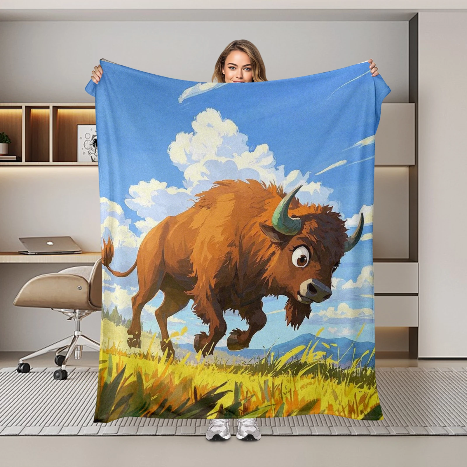 Essential Home Decor Cartoon American Bison Running On The Prairie Theme Blanket Encourages Exploration
Essential Home Decor Cartoon American Bison Running On The Prairie Theme Blanket Encourages Exploration