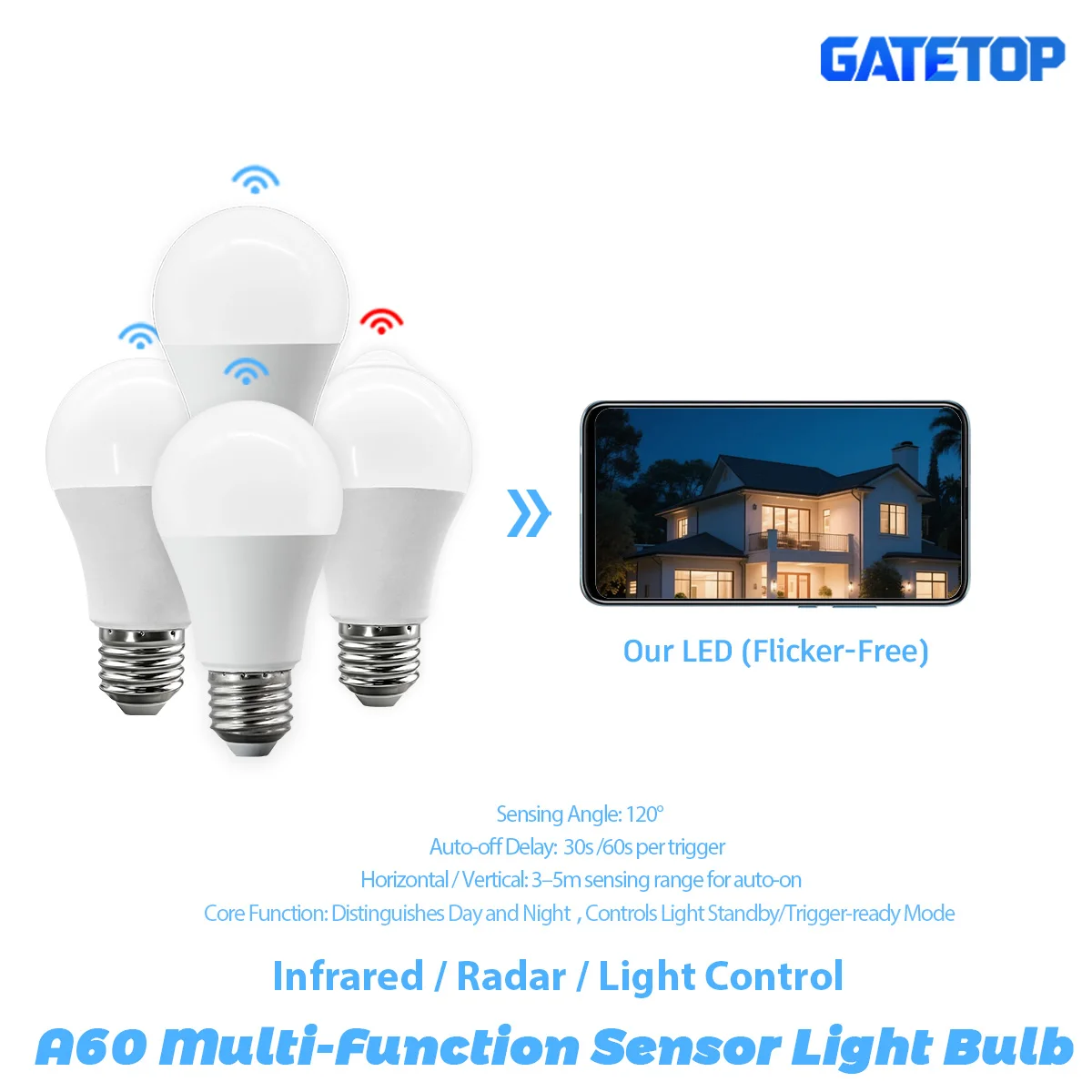 5Pack E27 100-240V Radar Motion Sensor LED Bulb 5 Pack White Light Auto On Off Lamp for Outdoor Stairs Pathway Security Lighting
5Pack E27 100-240V Radar Motion Sensor LED Bulb 5 Pack White Light Auto On Off Lamp for Outdoor Stairs Pathway Security Lighting