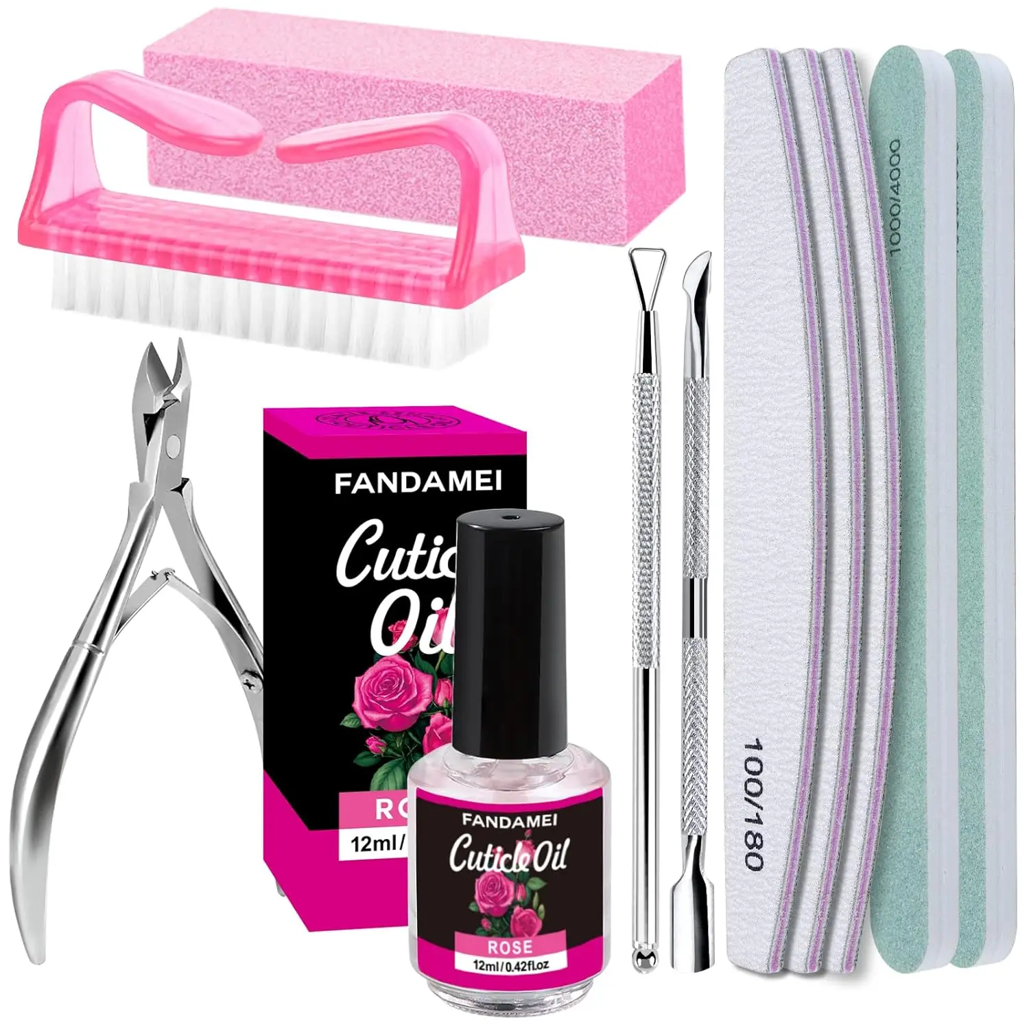 Nail Files and Buffers, Manicure Tools Nail Care Kit with Nail File, Nail Buffer Block, Cuticle Care for Women with Nippers, Pusher Peeler. Cuticle Oil and Nail Prep Kit.
Nail Files and Buffers, Manicure Tools Nail Care Kit with Nail File, Nail Buffer Block, Cuticle Care for Women with Nippers, Pusher Peeler. Cuticle Oil and Nail Prep Kit.