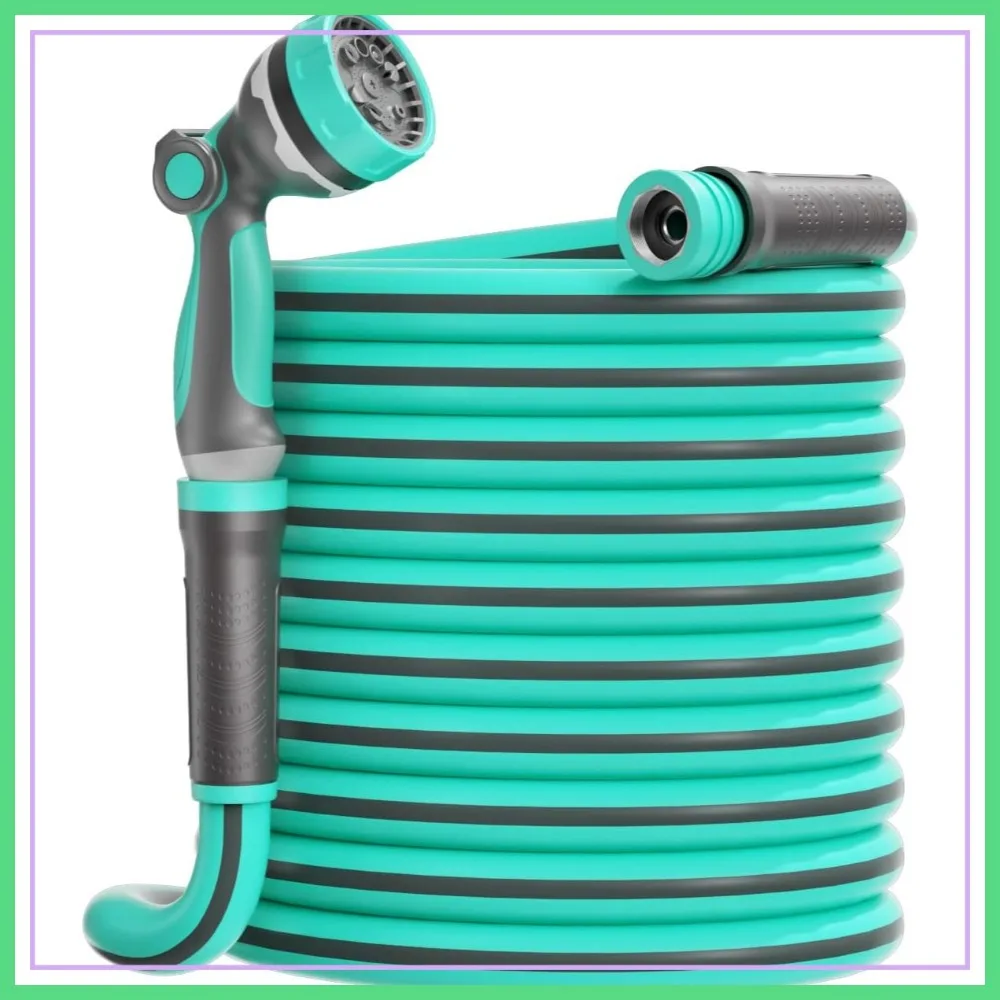 Heavy Duty Garden Hose 100ft x 5/8", 10-Pattern Nozzle, Durable Flexible, No Kink, Leak Free, 500 PSI
Heavy Duty Garden Hose 100ft x 5/8", 10-Pattern Nozzle, Durable Flexible, No Kink, Leak Free, 500 PSI