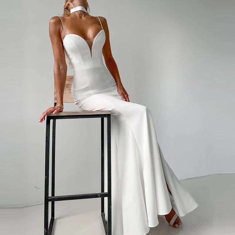 Women Fashion Pleat Wedding Dress Elegant Off Shoulder Sleeveless Fishtail Dress Sexy Split Hight Waist Solid Floor-length Dress
Women Fashion Pleat Wedding Dress Elegant Off Shoulder Sleeveless Fishtail Dress Sexy Split Hight Waist Solid Floor-length Dress